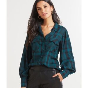 Sanctuary like new plaid shirt Sz L